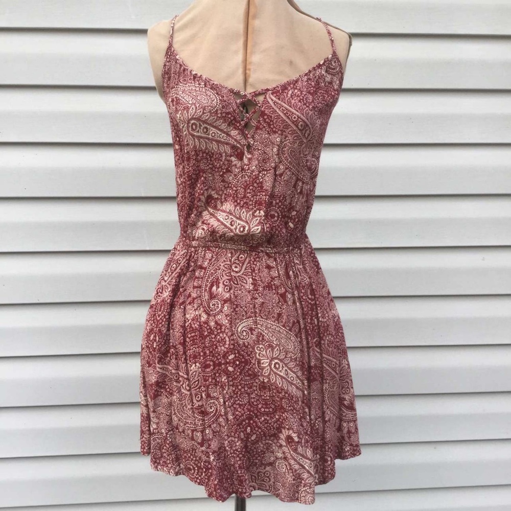 NWT American Eagle paisley print cage front dress size XS
